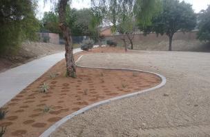 Decomposed granite walk path with curb edging